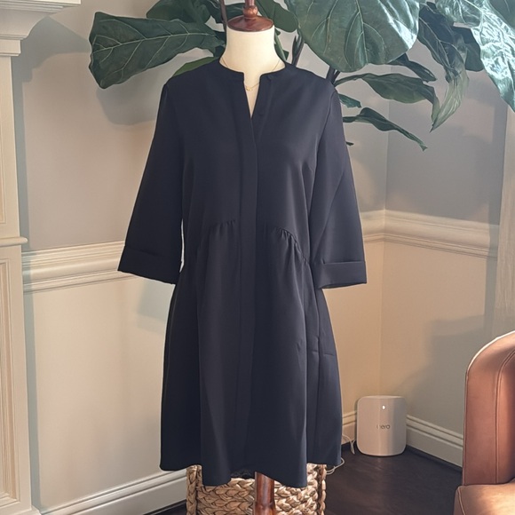 Tuckernuck Royal Black Crepe Shirt Dress - Picture 8 of 12
